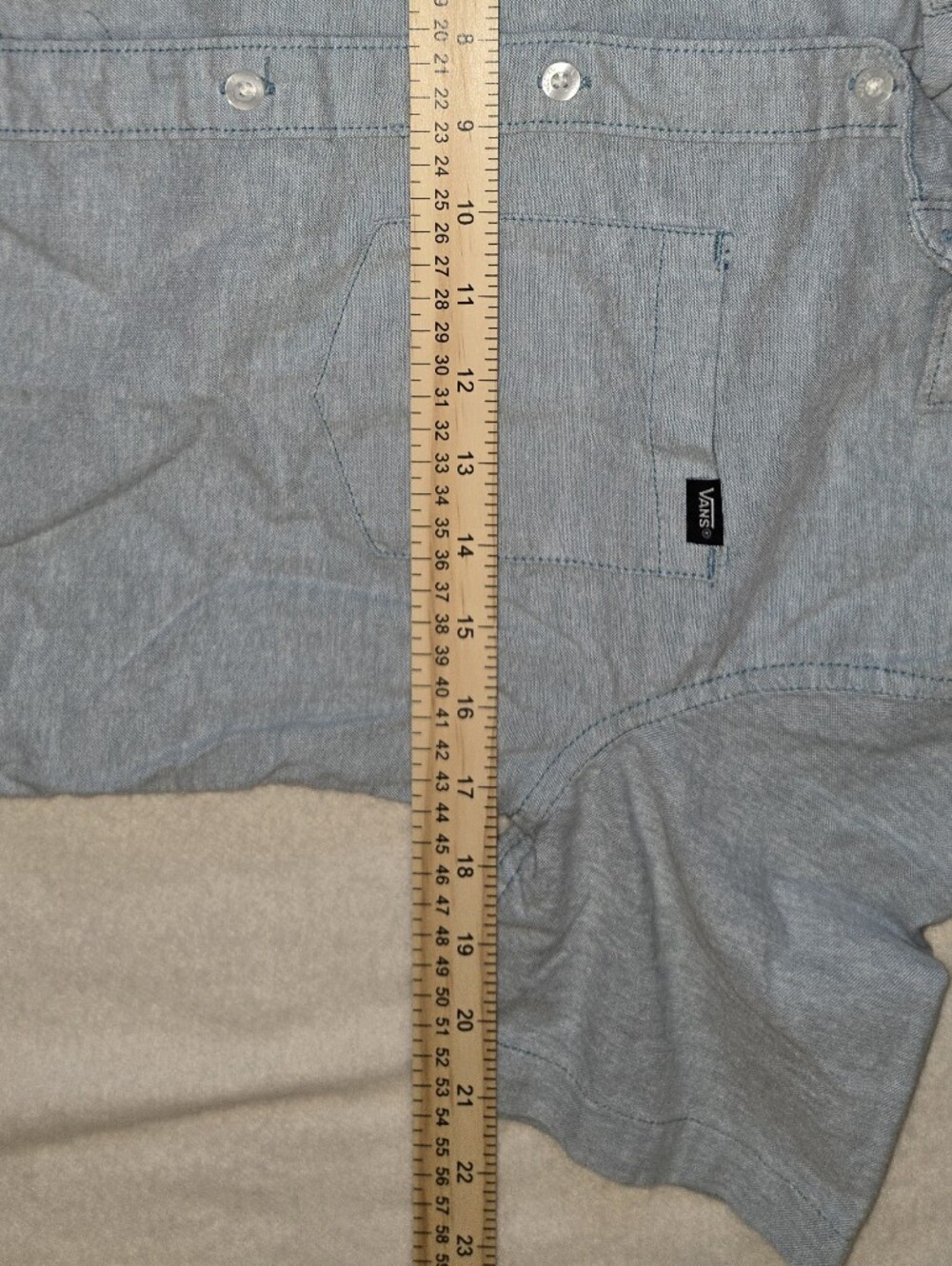 Vans Youth Size Large Light Blue Short Sleeve Button-Down Shirt - Picture 7 of 8